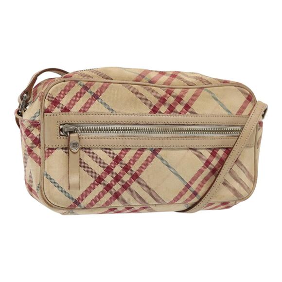 Burberry Nova Check Blue Label Shoulder Bag Canvas Beige Red - Picture 1 of 16
